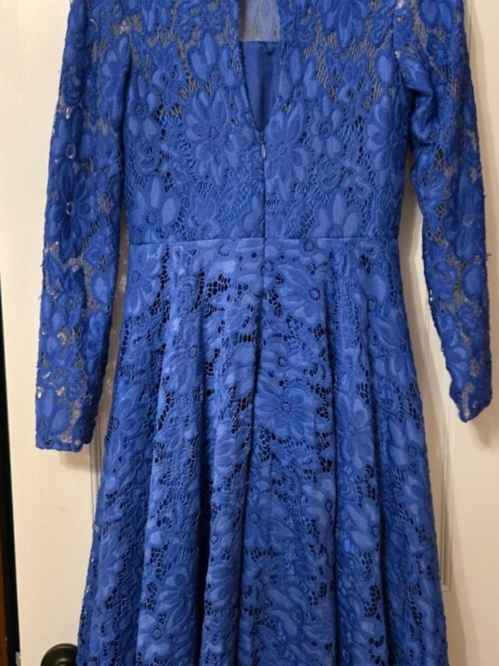 House Royal Blue Lace High-Low Dress